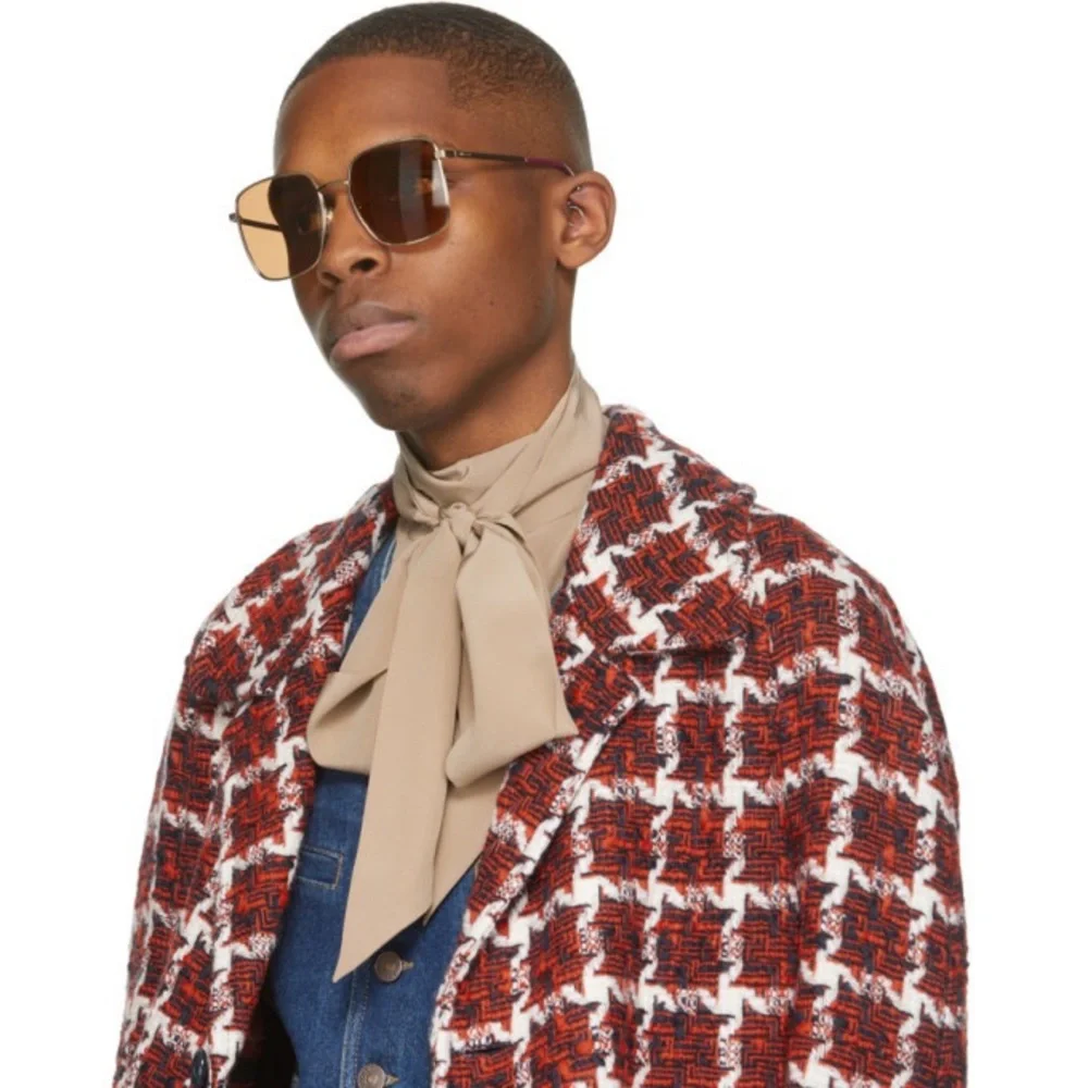 NEW AUTHENTIC GUCCI BROWN SUNGLASSES GUCCI UNISEX SUNGLASSES - Picture 2 of 6